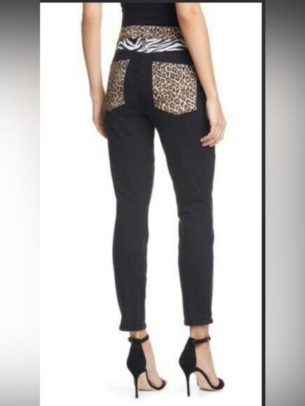 Alice + Olivia Queen of the Night Animal Print High Rise Skinny Jeans 26